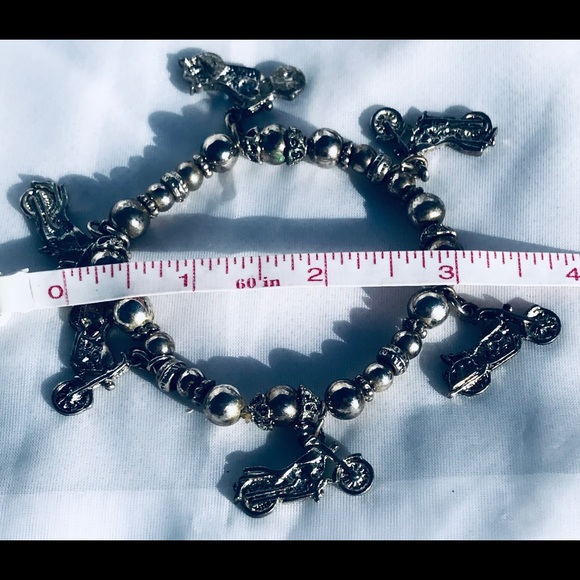 Bracelet with Motorcycle Charms, - Picture 3 of 6